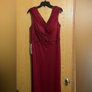 Formal burgundy full length dress